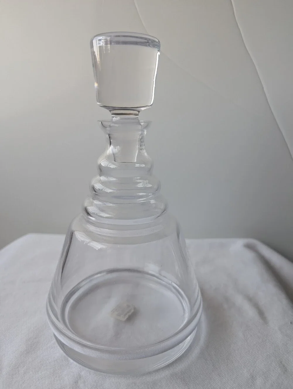 Crate&Barrel Krosno Poland Glass Wells Decanter with Stopper